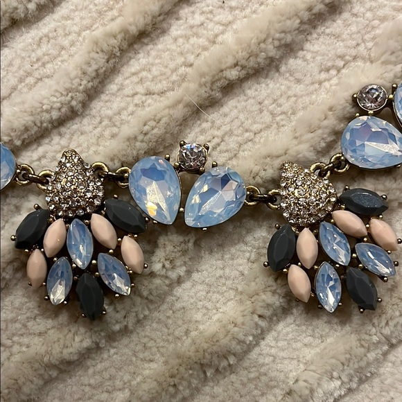 J Crew Blue and Gold Statement Necklace - Picture 4 of 4